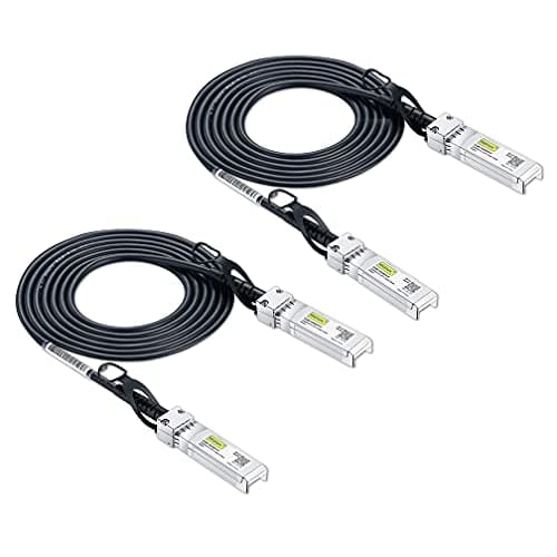 Image of 10Gtek [2 Pack 10Gbps SFP+ DAC Twinax Cable 1.5m(4.9ft), Direct Attach Copper Passive Cable for Cisco SFP-H10GB-CU1.5M, Ubiquiti UniFi, TP-Link, Netgear, D-Link, Zyxel, Mikrotik and More
