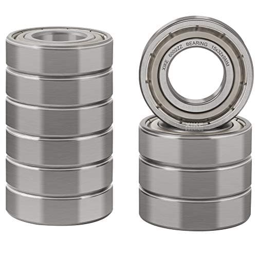 Image of XIKE 10 pcs 6002ZZ Ball Bearings 15x32x9mm, Chrome Steel & Double Metal Seal, Pre-Lubricated, Deep Groove Ball Bearings for Motors & DIY Repairs.