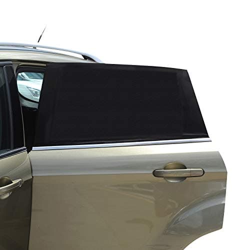 Image of Universal Car Window Sun Shade - 2 Pack Breathable Mesh Car Rear Side Window Shade Sunshade UV Protection for Baby Family Pet, Mosquito Net Curtains Fit for Most(95%) of Cars, Cover Full Windows