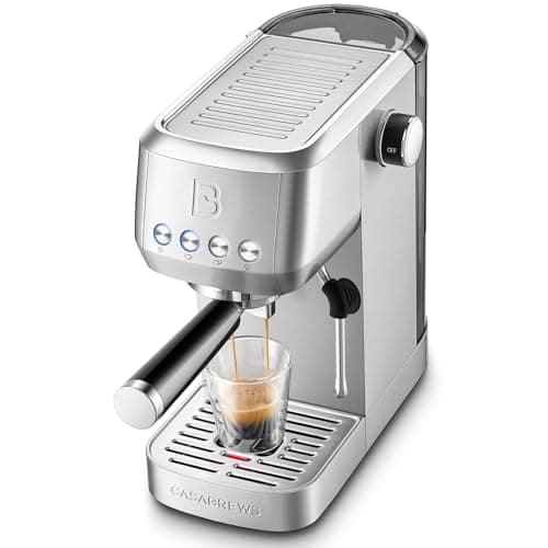 Image of CASABREWS 3700 Essential Espresso Machine 20 Bar, Stainless Steel Cappuccino & Latte Machine with Steam Frother for Home, 1.3L Water Tank, Silver