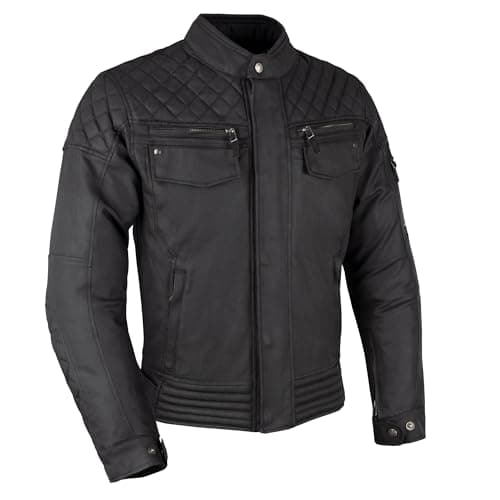 Image of Oxford Men's Hardwick Dry Wax Motorcycle Jacket, Black, L