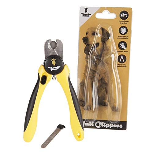Image of Thunderpaws Professional-Grade Dog Nail Clippers with Protective Guard and Safety Lock (Medium to Large Breeds, Yellow)