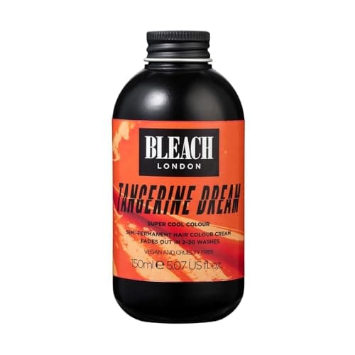 Image of Bleach London Tangerine Dream Semi-Permanent Hair Colour Cream - Bright Orange, Vegan, Cruelty Free, Vibrant Temporary Dye 150 ml