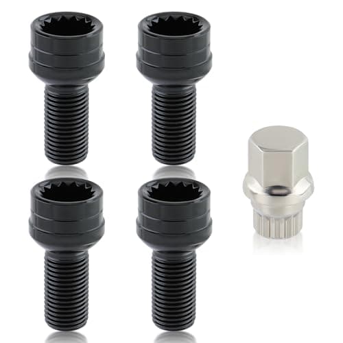 Image of AUTOKAY 8D0601139F M14 x 1.5 Antitheft Wheel Bolts Lock Lug Nut Fit for Audi A1 A3 A4 A5 A6 A8 Q3 Quattro Q5 Q7 S3 S8 R8 TT Allroad Coupe for Volkswagen Golf Jetta Passat Beetle 1985-2016 with Key