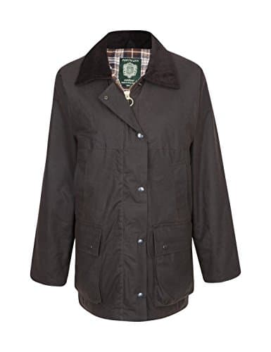 Image of Portmann Womens Ladies Premium Quality Padded Wax Jacket Made in UK (XL, Brown)