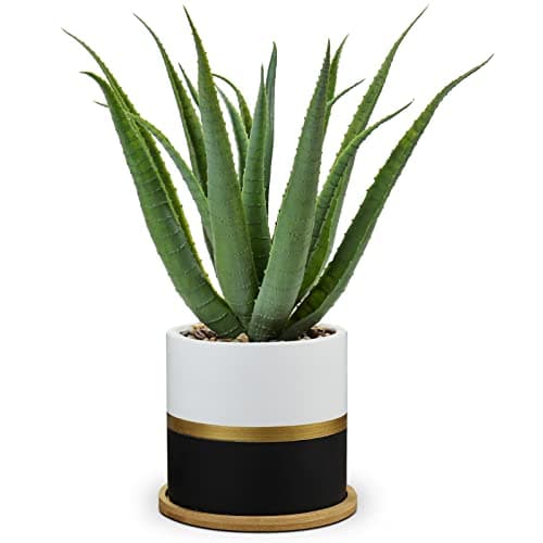Image of 30CM Artificial Plants Indoor Fake Aloe Vera Plants in Ceramic Pot Artificial Succulents Plant Decorative Fake Plants Potted Faux Desk Plant for Home Office Bathroom Bedroom Shelf Decoration