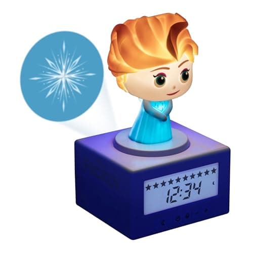 Image of Paladone Disney Elsa Frozen Sleep Training Alarm Clock - Officially Licensed, Girls Projection Bedroom Night Light