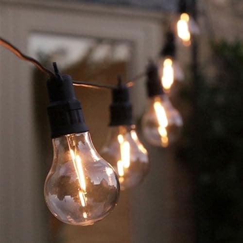 Image of SolarCentre® Edinburgh USB Solar Outdoor Festoon Lights - 10 Bulbs - Powered by Leaf