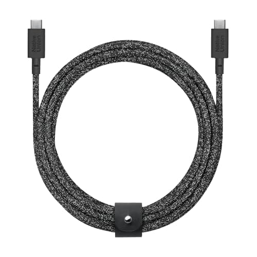 Image of Native Union Belt Cable XL 100W – 3m/10ft Ultra-Strong USB-C to USB-C Charging Cable for iPhone 17/17 Pro/17e, iPhone Air, MacBook Pro/Air (M5/M4/M3), iPad Pro (M4), Surface Go 5/4 (Cosmos)