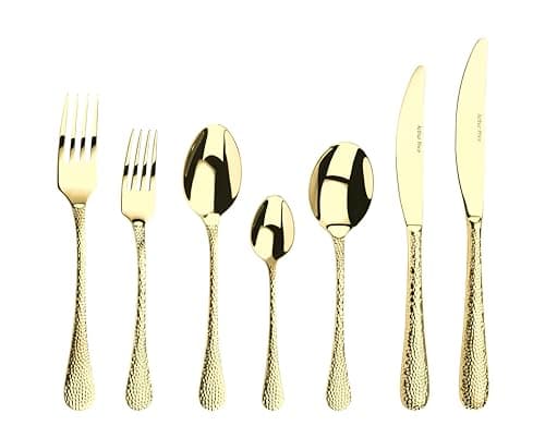 Image of Champagne Avalon 44 Piece Cutlery Set, Gold