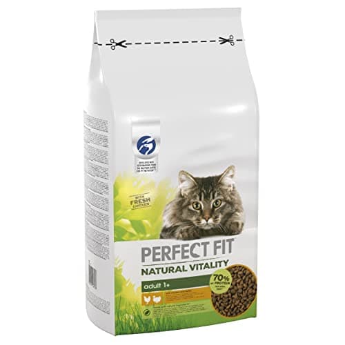 Image of Perfect Fit Natural Vitality Dry Cat Food Adult 1+ - Complete Dry Food for Adult Cats from 1 Year Old, Rich in Chicken and Turkey – 6 kg (Pack of 1)