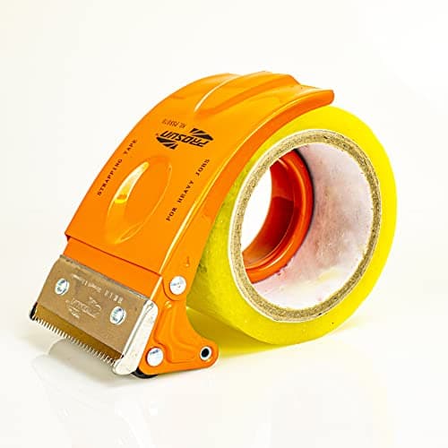 Image of PROSUN Tape Packing Dispenser Gun, Fast Reload 75mm (3 Inch) Heavy Duty Parcel Tape Gun, Pistol Grip Carton Sealer, Orange