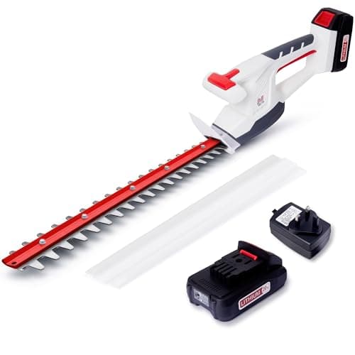 Image of NETTA Cordless Hedge Trimmer 20V MAX with Battery & Charger - Ultra-Light 2.15kg Hedge Cutter - 41cm Laser Dual-Action Blade Tree Trimmer - Electric Garden Cutter for Bushes, Branches, Shrubs