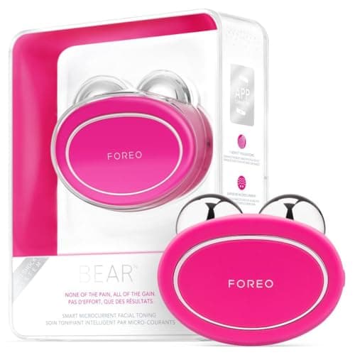 Image of Foreo Bear Smart Microcurrent Face Device - Jaw Excerciser - Immediately Visible Non-Invasive Face Lift - Antiaging - Safe & Painless - Fuchsia