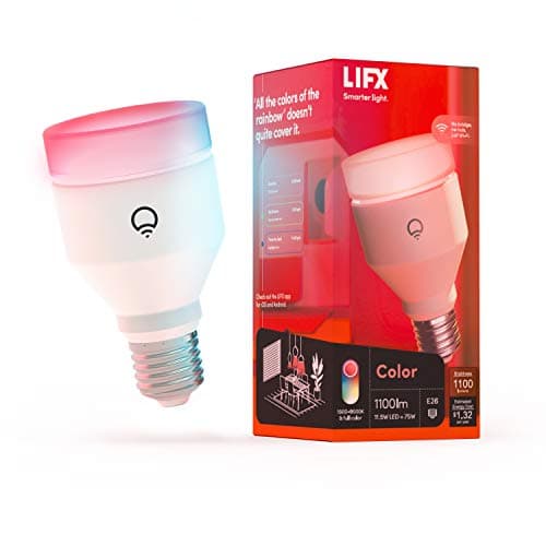 Image of LIFX Color, A19 1100 lumens, Wi-Fi Smart LED Light Bulb, Billions of Colors and Whites, No Bridge Required, Compatible with Alexa, Hey Google, HomeKit and Siri