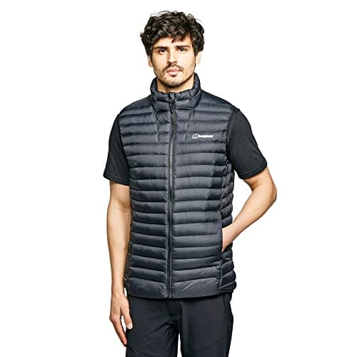Image of Berghaus Men's Claggan Insulated Gilet, Water-Repellent, Hydroloft Polyball, Packable, Bluesign Product (UK, Alpha, L, Regular, Regular, Black)