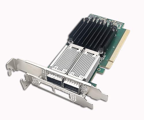 Image of 100GbE PCIEx16 IB/Ethernet Adapter Dual QSFP28 Port with Mellanox ConnectX4 MCX456A-ECAT Chipset, 100Gbps VPI EDR Network Server Card Support Windows/Linux/VMare/OFED