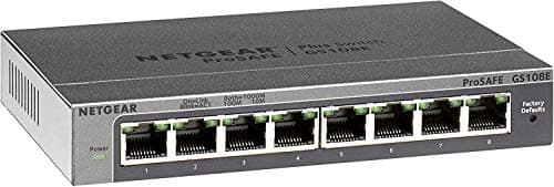Image of NETGEAR 8 Port Gigabit Ethernet Managed Network Switch (GS108E) - Ethernet Splitter - Ethernet Hub - Plug-and-Play - Silent Operation - Desktop or Wall Mount