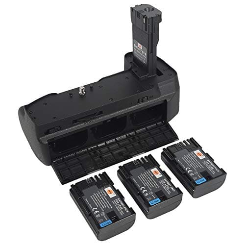 Image of DSTE Battery Grip + 3pcs LP-E6/LP-E6n Battery Compatible for Blackmagic Pocket Cinema Camera BMPCC 6K,Camera BMPCC 4K