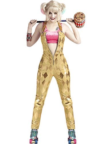Image of Funidelia | Harley Quinn Costume - Birds of Prey for woman Superheroes, DC Comics - Costume for adults, accessory fancy dress & props for Halloween, carnival & parties - Size XS - Golden