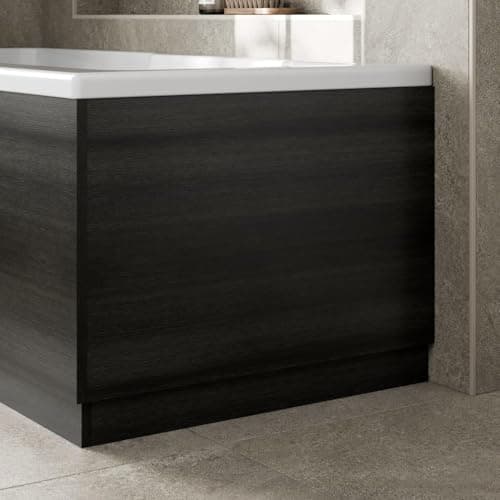 Image of Baystone® Modern 800mm End MFC Bath Panel 16mm Wooden Panels for Bathroom Baths Soaking Tubs, Adjustable Plinth, Easy to Cut, Charcoal Grey