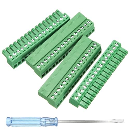 Image of sourcing map 2 Pcs 16 Pin 3.81mm Pitch PCB Mount Screw Terminal Block Connector Plug Socket Panel Mount Pluggable Type Connector 300V 8A for 28-16AWG Cable for Electronic Device Chip