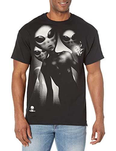 Image of Liquid Blue Men's Alien Visitors T-Shirt, Black, Large