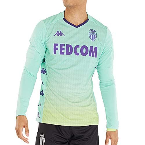 Image of Kappa Official Goalkeeper T-Shirt Away As Monaco Game, Children, Unisex_Adult, Game T-Shirt, 304UVC0, Green, M