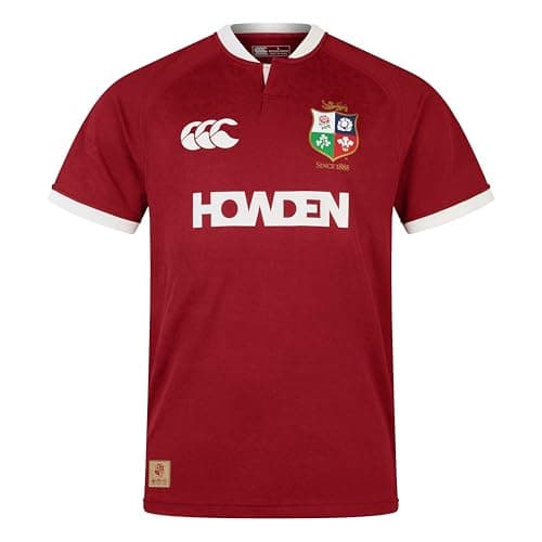 Image of British & Irish Lions Canterbury Adult Unisex Official Canterbury Replica Rugby Jersey | Player Fit | Moisture Wicking, Red Dahlia, 4XL