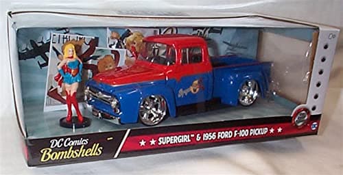Image of jada Supergirl & 1956 Ford F-100 Pickup car 1:24 scale diecast model