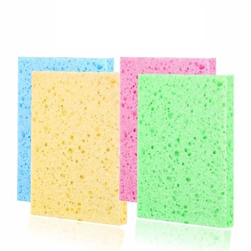 Image of Cellulose Pop up eco Sponges Zero Waste Kitchen Washing Up Non Scratch Scrub Sponge Long-Lasting Reusable Cleaning Absorbent Cellulose Wipes For Kitchen Bathroom Household Use (4)