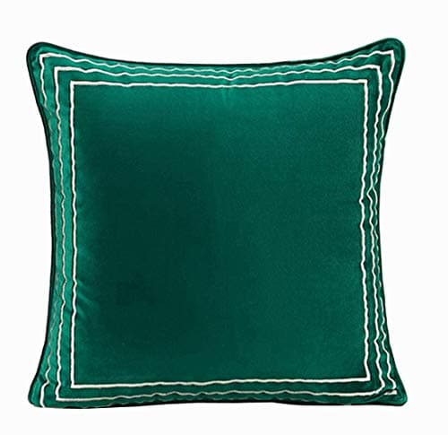 Image of ZUODU Green Velvet Jacquard Cushion Cover Embroidery Geometry Cushion Cover Pillowcases Sofa Cushion Covers Protectors for Home Decorating Bedroom Living Room 45 x 45 CM