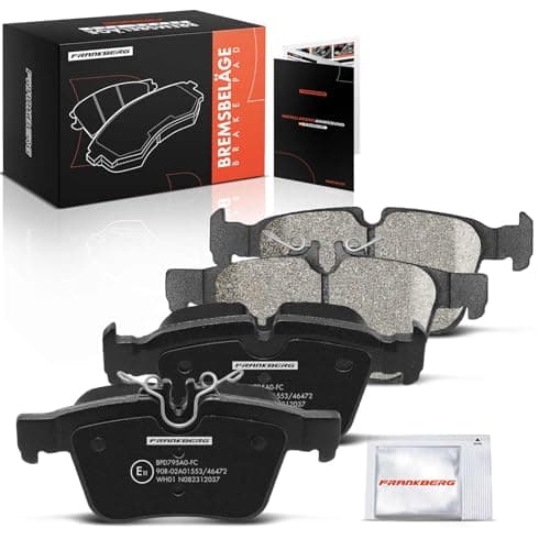Image of Frankberg Brake Pad Set incl. 4x Pads Rear Compatible with C-Class W205 C-Class T-Model S205 C-Class Cabriolet A205 Replace# 0084201320,0084201420