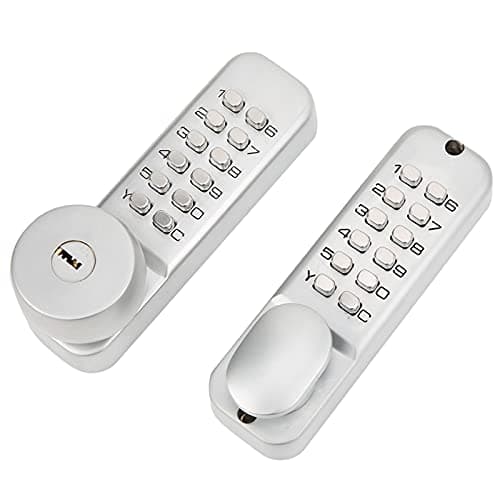 Image of Double Sided Door Lock, Mechanical Door Lock Combination Password Security Coded Lock Outdoor Gate Door Locks Set Outdoor Gate Lock with Keypad for Kitchen Office Balcony