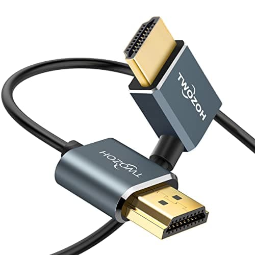 Image of Twozoh Flexible HDMI to Cable Right Angled 90° 2M, Ultra thin and Slim HDMI Lead Support 3D/4K@60Hz