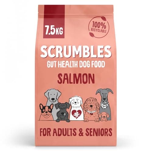 Image of Scrumbles Natural Dry Dog Food, Grain Free Recipe with Fresh Salmon, for Adults and Senior Breeds, 7.5 kg Bag