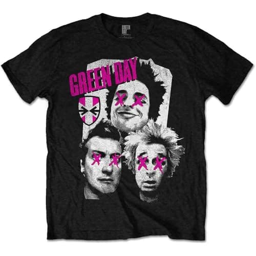 Image of Green Day Unisex Adult Patchwork T-Shirt, Black, M