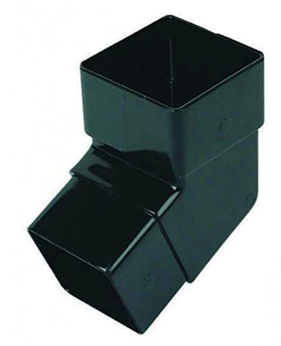 Image of FLOPLAST 65mm Square Downpipe 112.5 Degree Offset Bend - Black