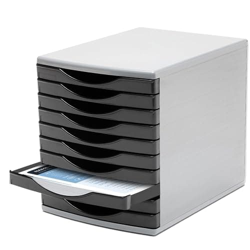 Image of Deflecto Classic Black Desk Drawer Set featuring 10 x 30mm Drawers - A4 Storage