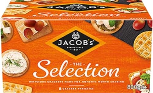 Image of Jacob's Biscuits for Cheese Tub Crackers, 800g New Pack - 7 Different Selection of Delicious Crackers Family Pack Share | Sold by Essential Products