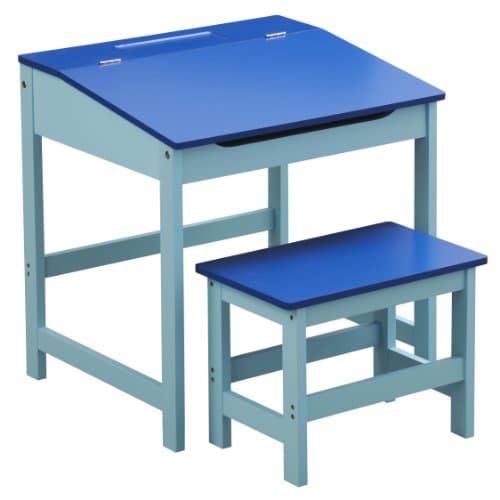 Image of Premier Housewares Children's Desk and Stool Set - Blue