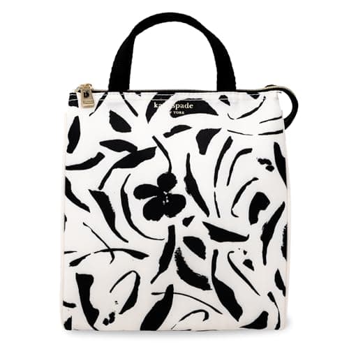 Image of kate spade new york Portable Soft Cooler Lunch Bag, Thermal Tote with Insulated Interior Lining and Storage Pocket, Lunch Tote for Women, Painters Garden