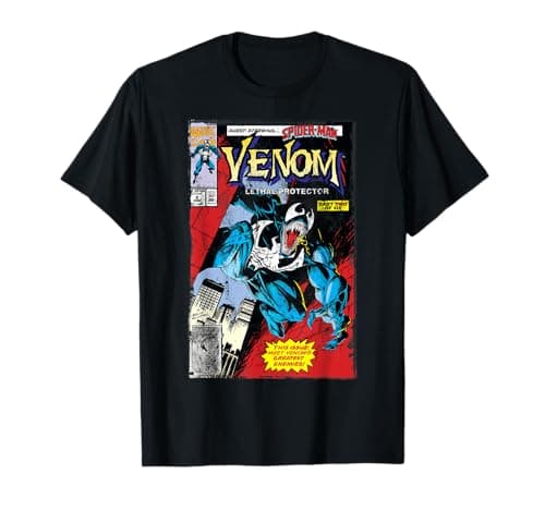 Image of Marvel Venom Lethal Protector Retro Comic Graphic T-Shirt
