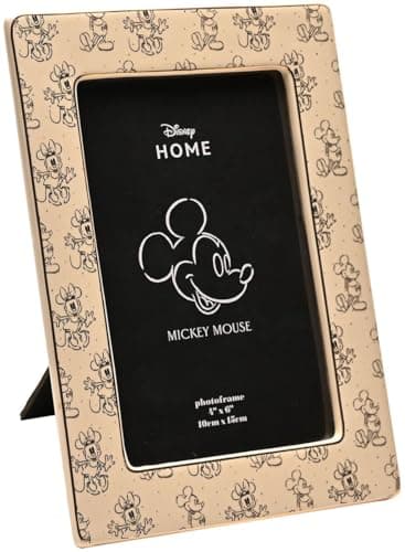 Image of Disney Mickey & Minnie Ceramic Photo Frame 4" X 6", 10 x 15 cm - Printed Images of Mickey & Minnie Mouse