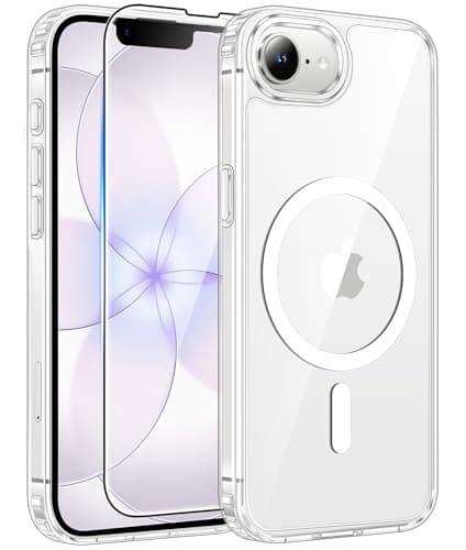Image of FNTCASE for iPhone 17e Case: iPhone 16e Phone Case[Compatible with Magsafe] [Screen Protector] Anti Yellowing Transparent Clear Magnetic Phone Cover - Military Grade Shockproof Cases - Clear