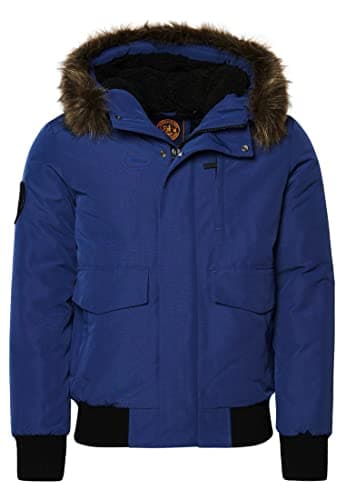 Image of Superdry Men's Everest Parka Bomber Jacket, Blue, XL