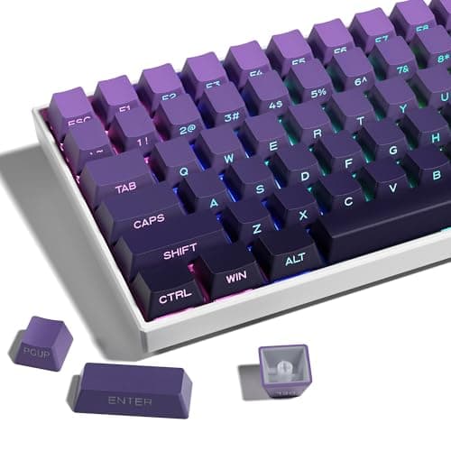 Image of XVX Side Print Shine Through PBT Double Shot Keycap Set - 136 Keys Gradient Purple, OEM Profile for Cherry Gateron MX Switches Keyboard