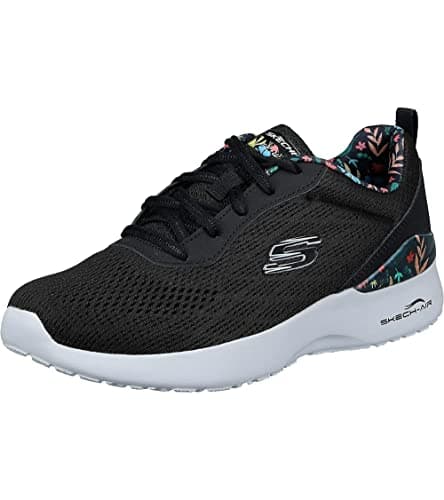 Image of Skechers Womens Skech-air Dynamight Laid Out Trainers, Black Mesh Multi Trim, 6 UK