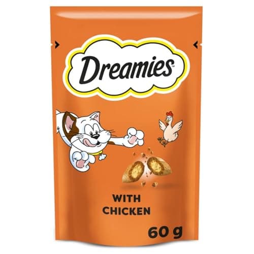 Image of Dreamies Cat Treats Delicious Snacks with Chicken, 8 Pouches (8 x 60 g)