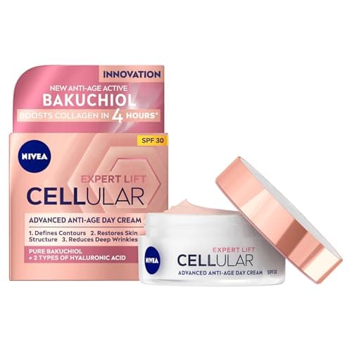 Image of NIVEA Cellular Expert Lift Anti-Age Day Cream SPF30 (50ml), Anti Wrinkle Face Cream with Pure Bakuchiol and Two Types of Hyaluronic Acid, SPF Face Moisturiser